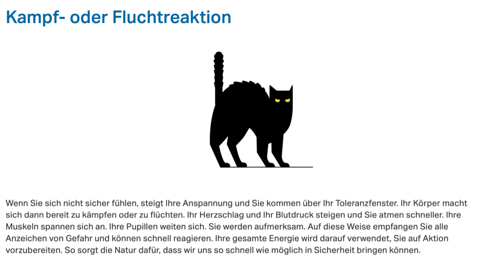 Bildschirmfoto 'Kampf- oder Fluchtreaktion'